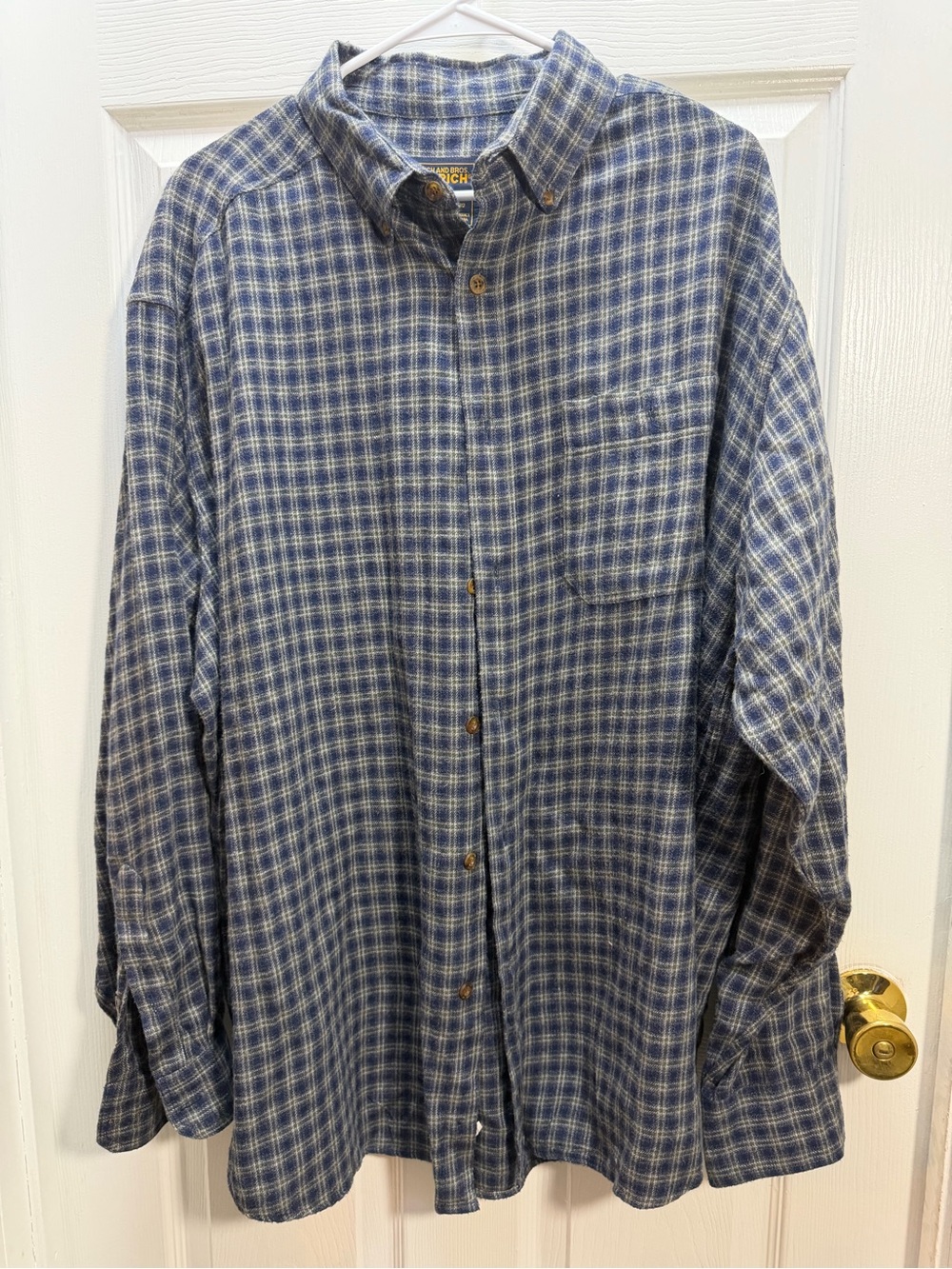 Woolrich Blue and White Plaid Button-Down Shirt